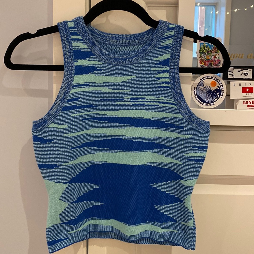 blue halter top